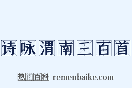 诗咏渭南三百首是什么意思的图片